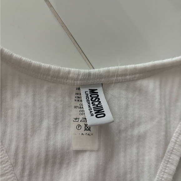 Moschino Ribbed White Halter Bodycon Mini Dress - Picture 3 of 5